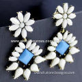 Stylish Flower Earrings with White Acrylic Beads Decoration, Available in Various Colors and StylesNew